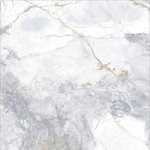 Полированный белый керамогранит 60х60 см Art Stone, Белый, Серый, PSA 6014