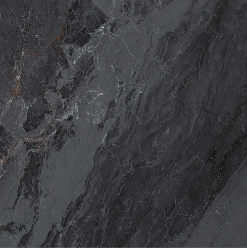 Черный керамогранит под мрамор Art Stone, Черный, Серый, PSA 6049